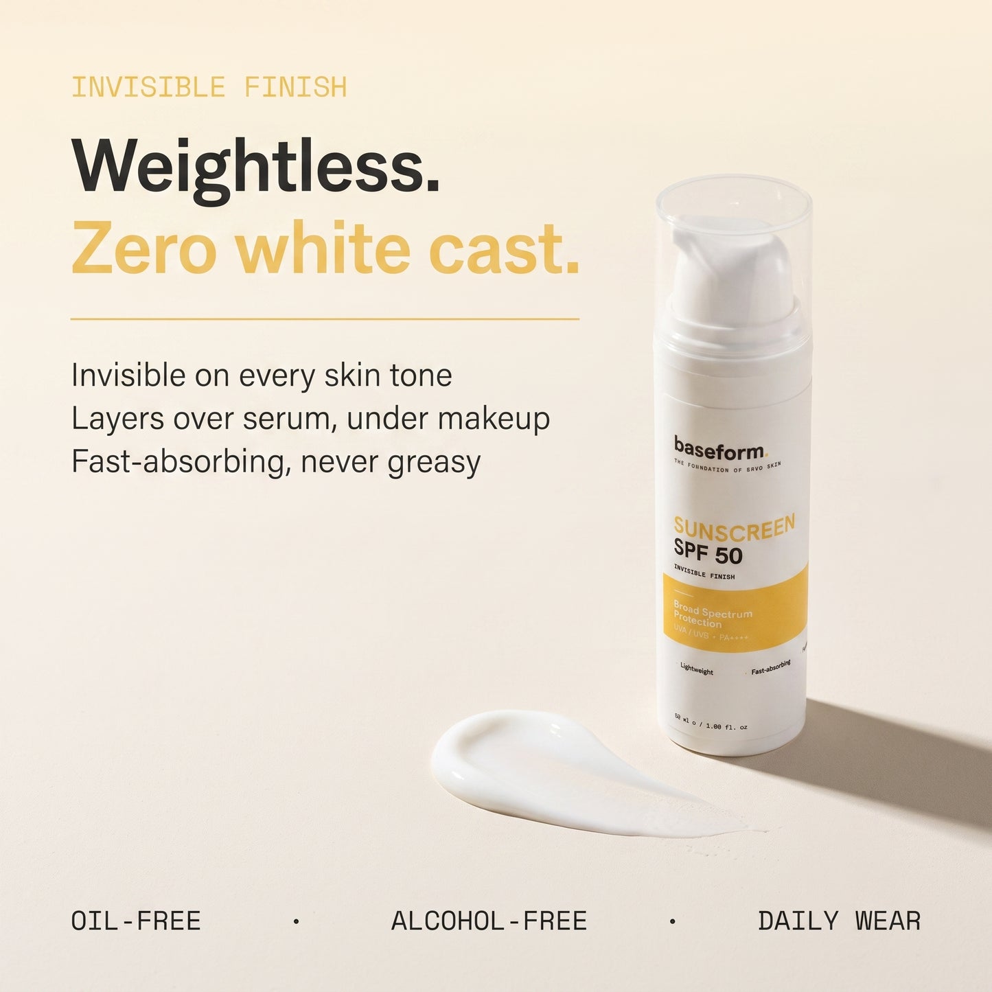 Sunscreen SPF 50 - Invisible Broad-Spectrum - 30ml
