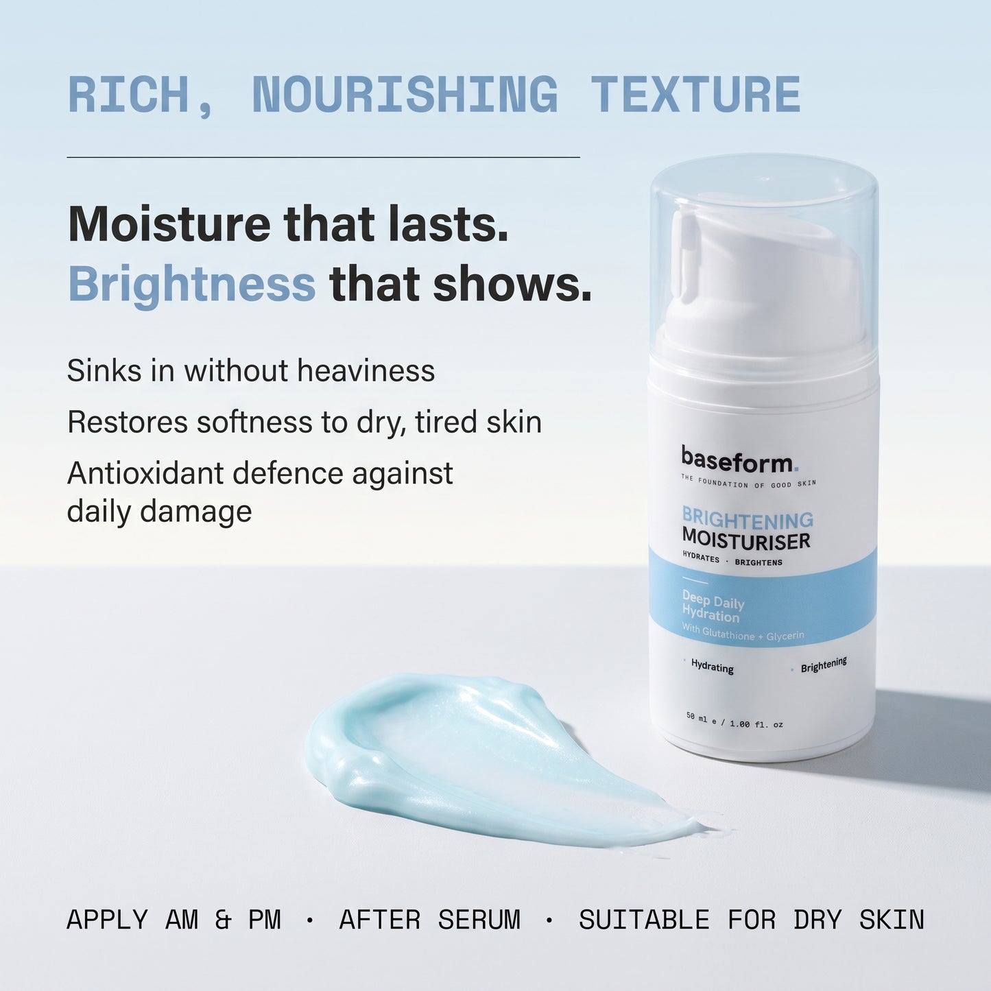 Brightening Moisturiser - Glutathione + Glycerin - 30ml